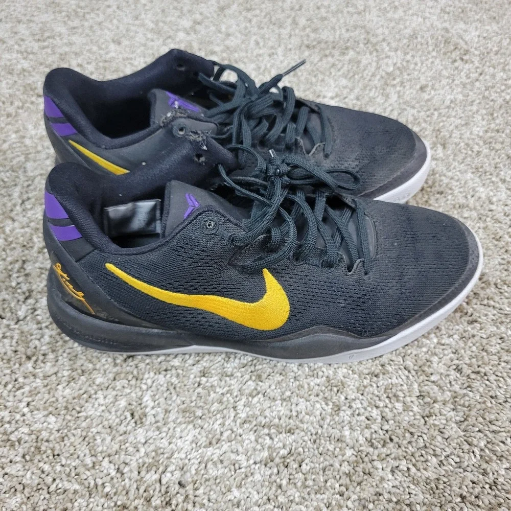 Nike Kobe 8 VIII Protro Lakers Away Size 6Y Black Athletic‎ Basketball Shoes